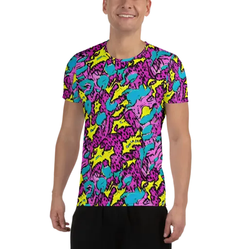 Psychedelic Prowl on a Men's Athletic T-Shirt