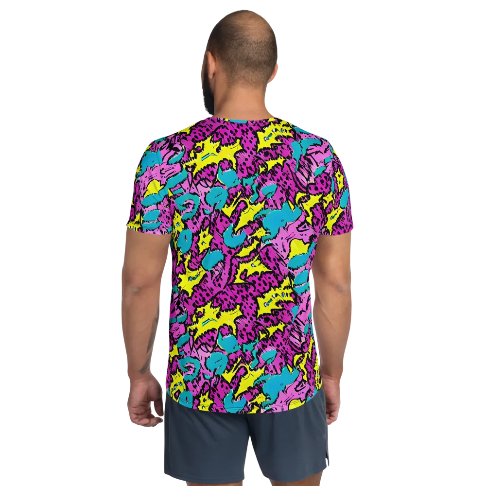 Psychedelic Prowl on Men's Athletic T-Shirt — Back