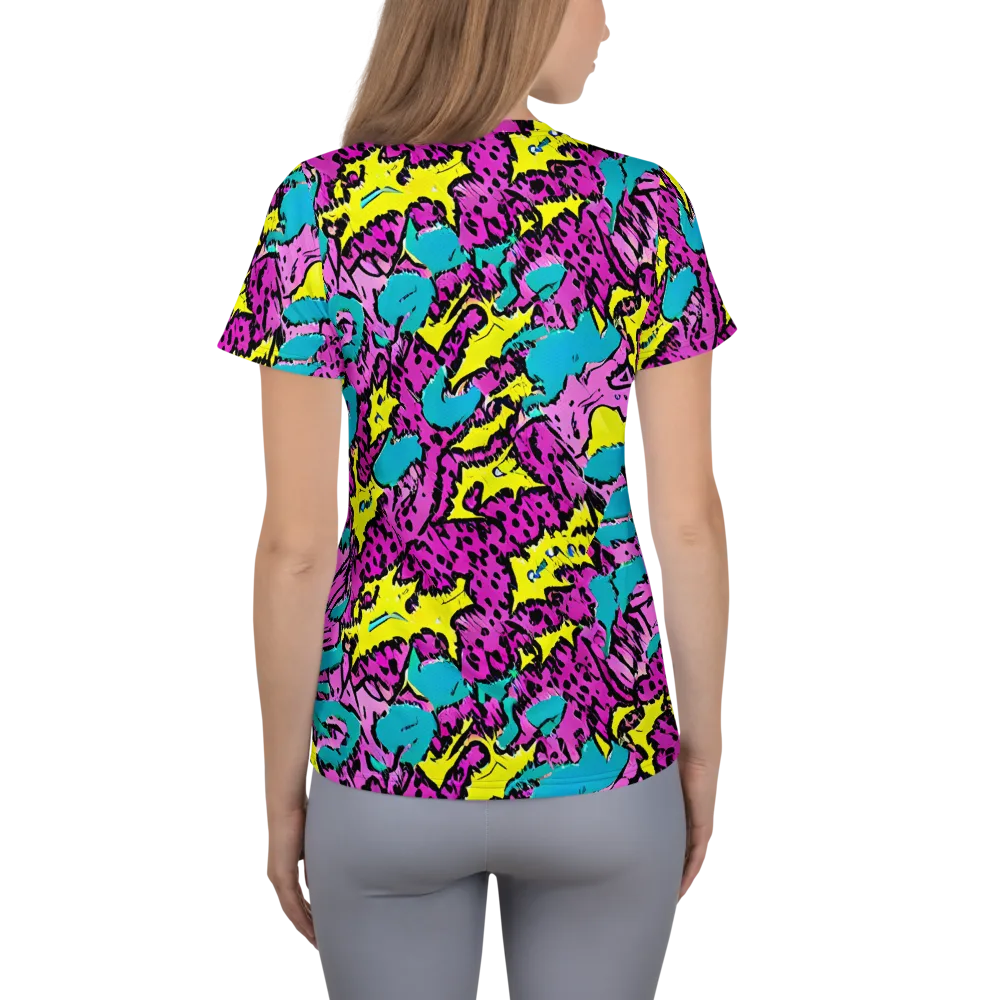 Psychedelic Prowl on Women's Athletic T-Shirt — Back