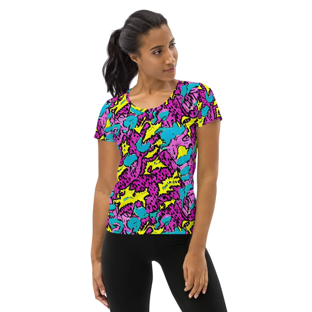 Psychedelic Prowl on Women's Athletic T-Shirt — Front