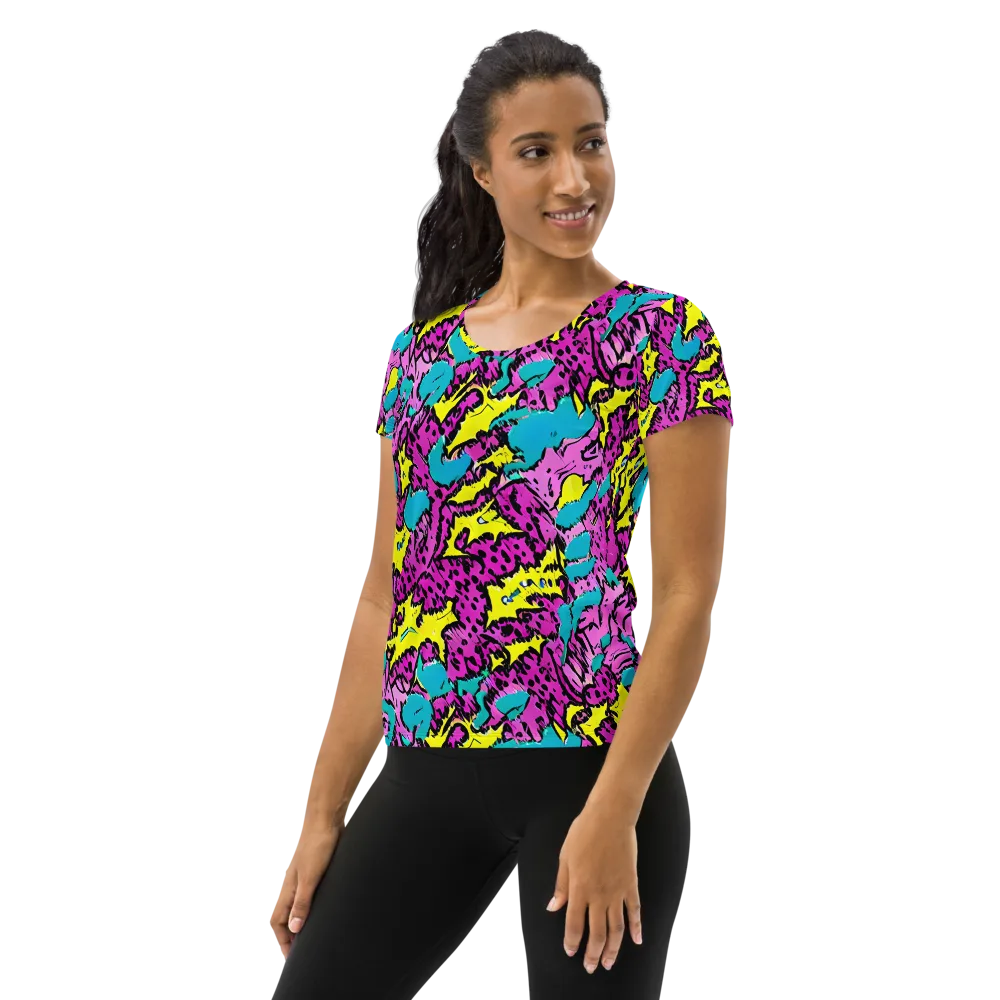 Psychedelic Prowl on Women's Athletic T-Shirt — Left
