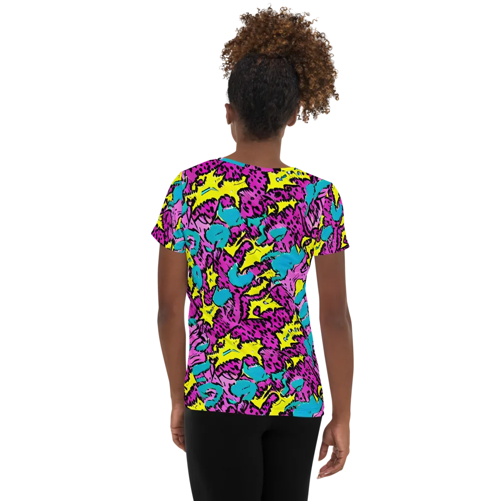 Psychedelic Prowl on Women's Athletic T-Shirt — Back