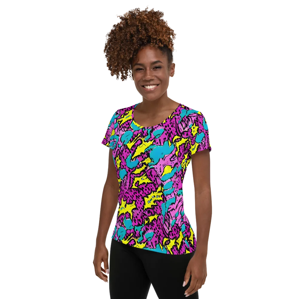 Psychedelic Prowl on Women's Athletic T-Shirt — Left