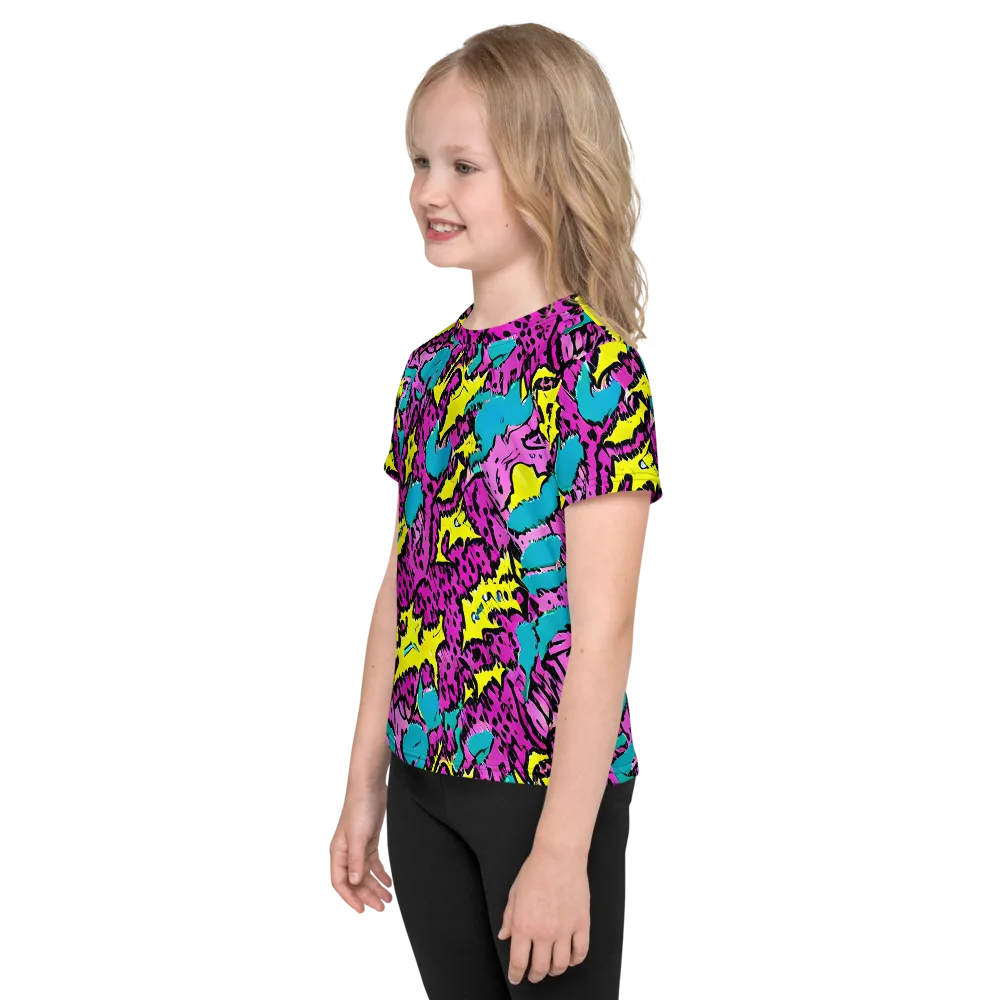 Psychedelic Prowl on Kids Crew Neck T-Shirt — Left