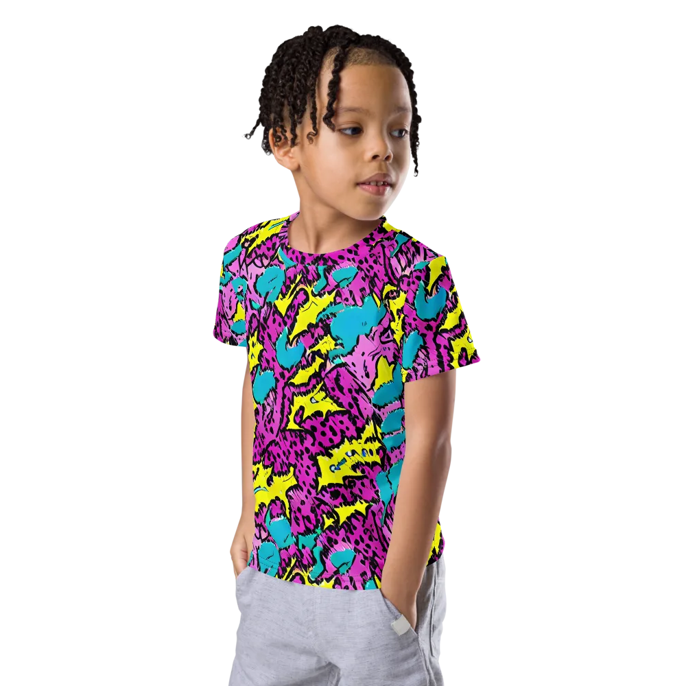 Psychedelic Prowl on Kids Crew Neck T-Shirt — Left Front