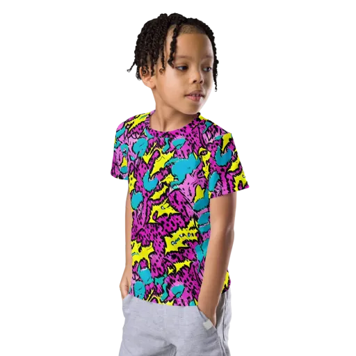 Psychedelic Prowl on a Kids Crew Neck T-Shirt