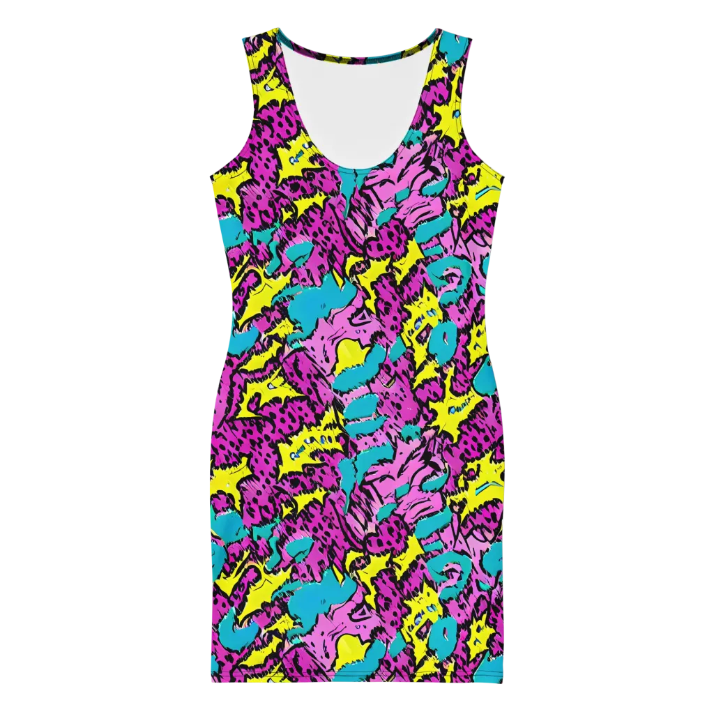 Psychedelic Prowl on Bodycon Dress — Front
