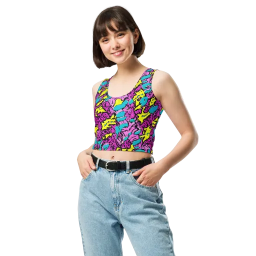 Psychedelic Prowl on a Crop Top