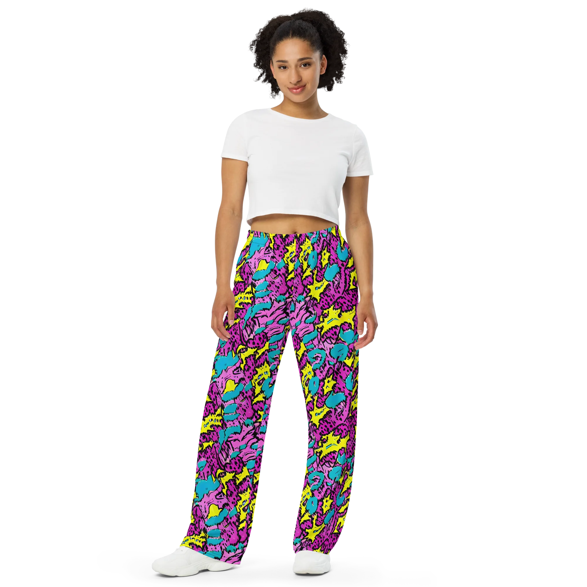 Psychedelic Prowl on Wide-Leg Pants — Front