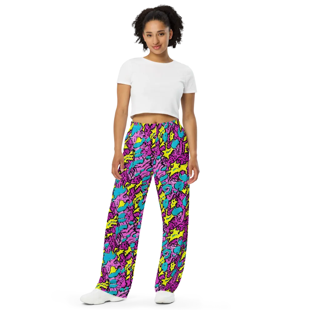 Psychedelic Prowl on Wide-Leg Pants — Front