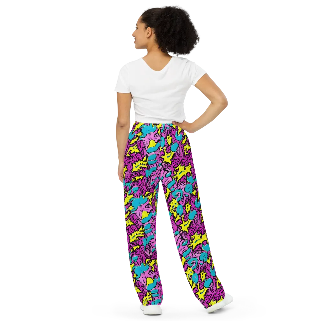 Psychedelic Prowl on Wide-Leg Pants — Back