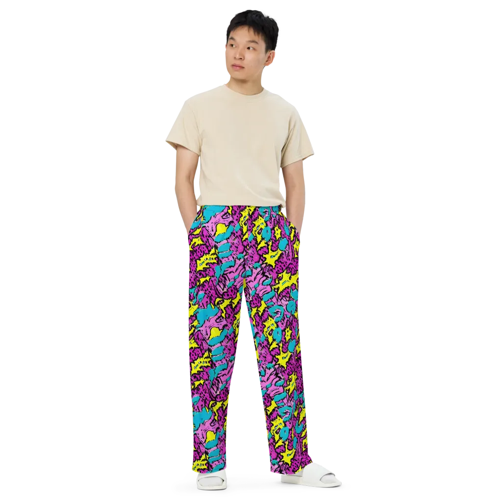 Psychedelic Prowl on Wide-Leg Pants — Front