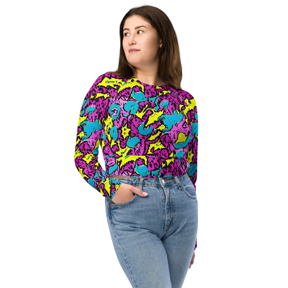 Psychedelic Prowl on Long Sleeve Crop Top — Front