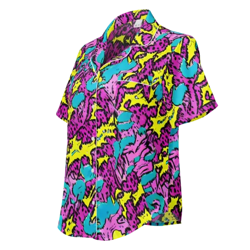 Psychedelic Prowl on a Women's Short Sleeve Pajama Top