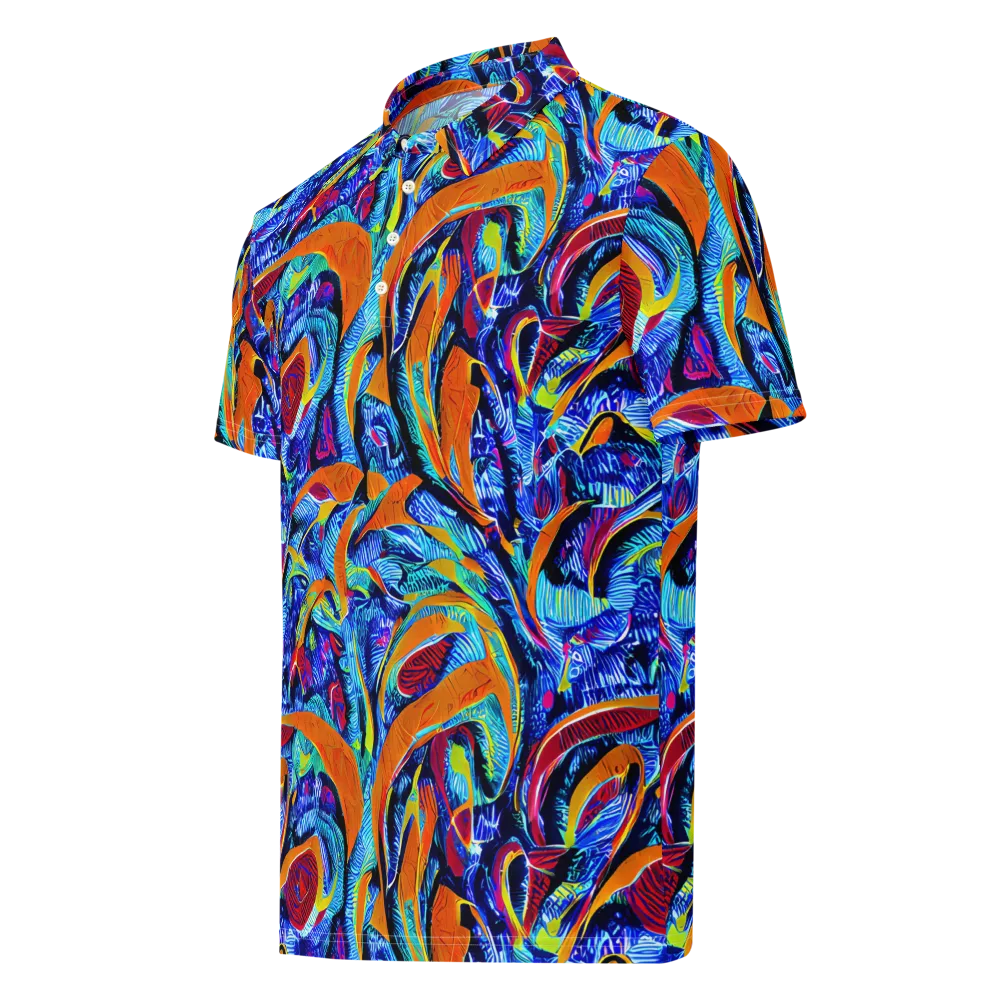 Tangerine Jungle on Men's Slim Fit Polo Shirt — Left Front
