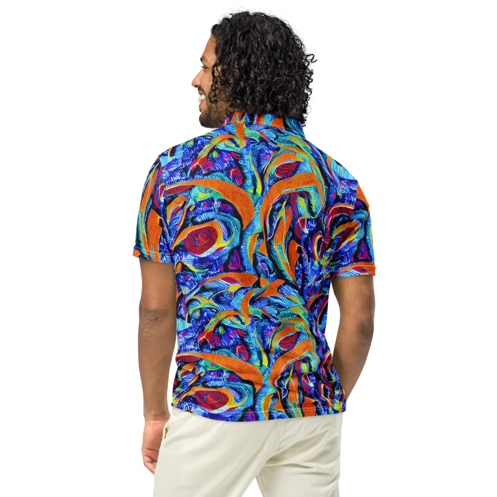 Tangerine Jungle on Men's Slim Fit Polo Shirt — Back