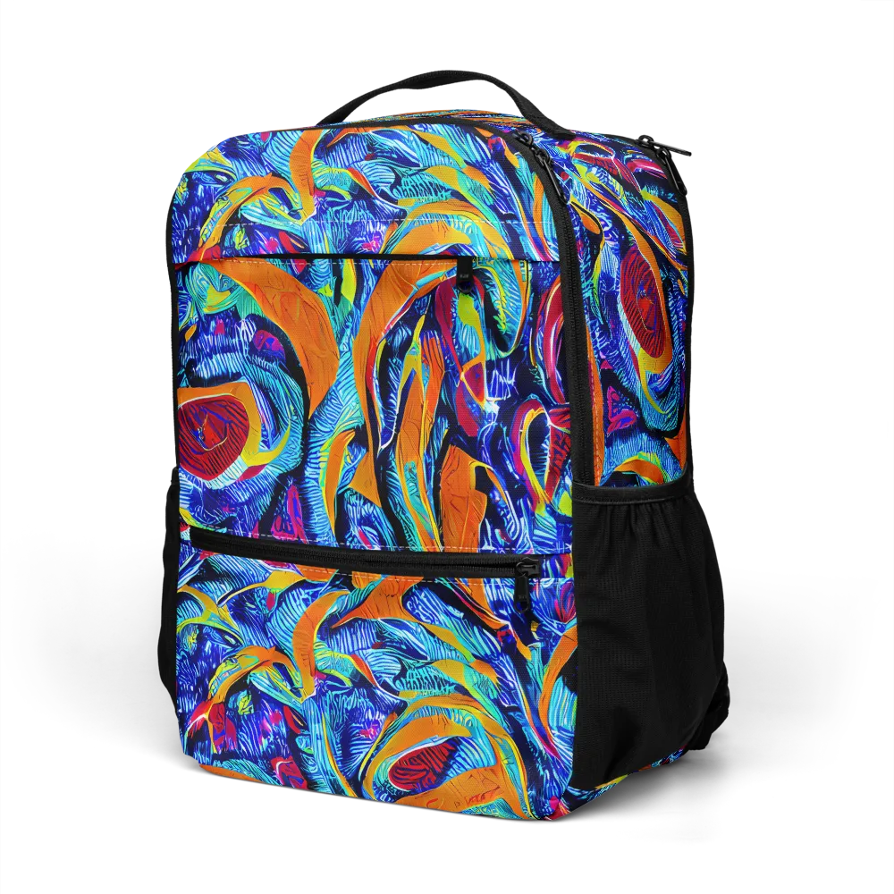 Tangerine Jungle on Utility Backpack — Left Front