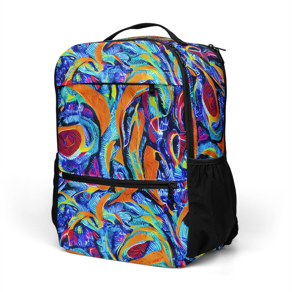 Tangerine Jungle on Utility Backpack — Left Front