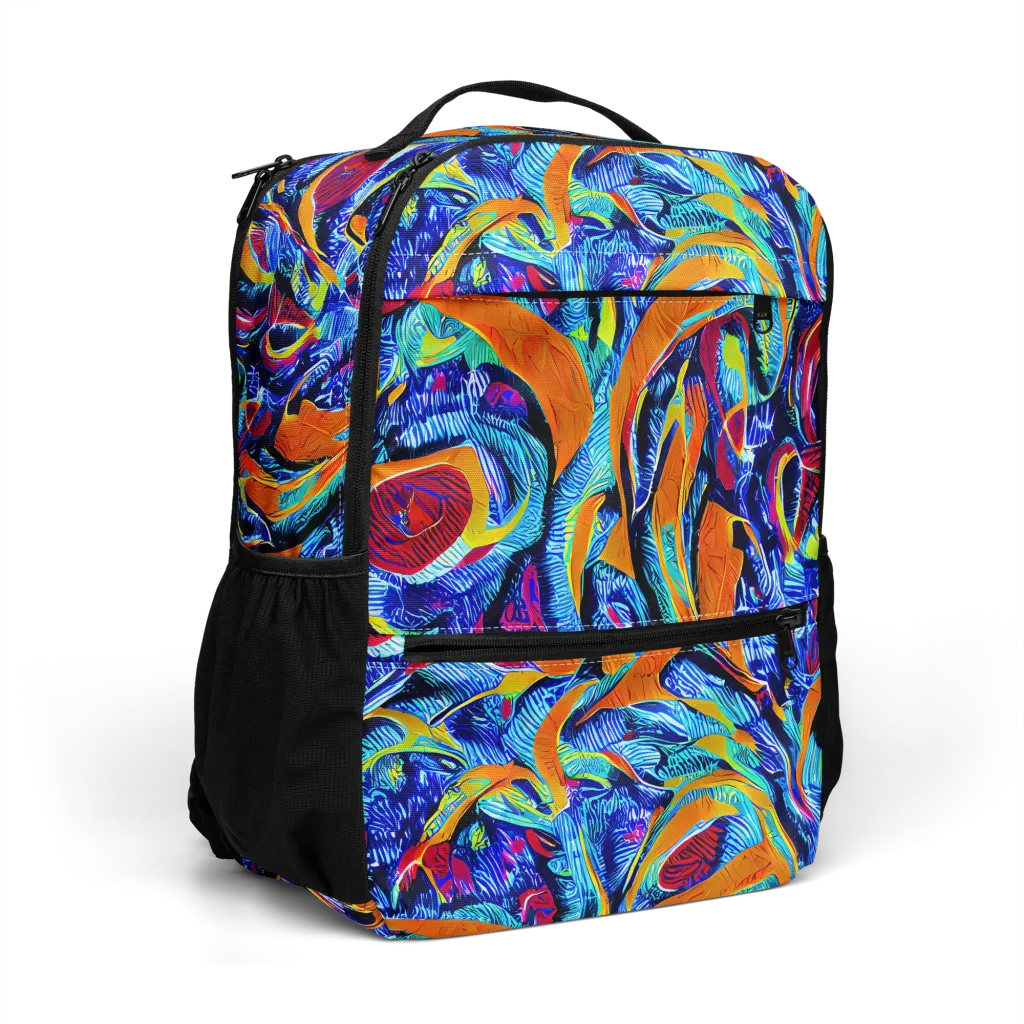 Tangerine Jungle on Utility Backpack — Right Front