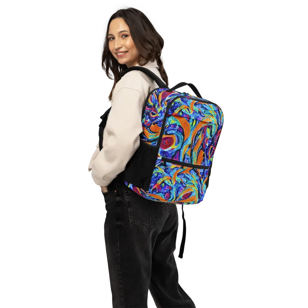 Tangerine Jungle on Utility Backpack — Back
