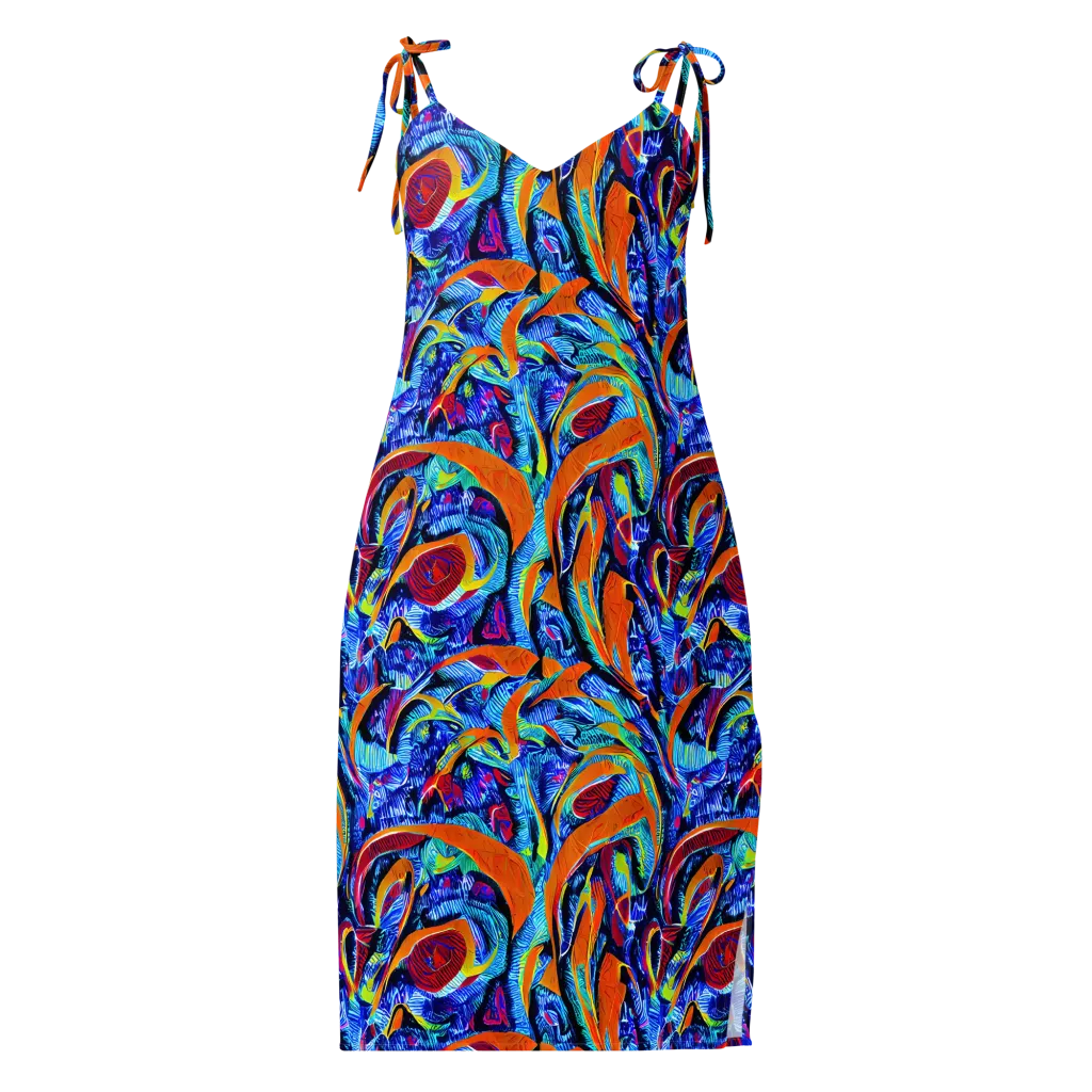Tangerine Jungle on Slip Dress — Front