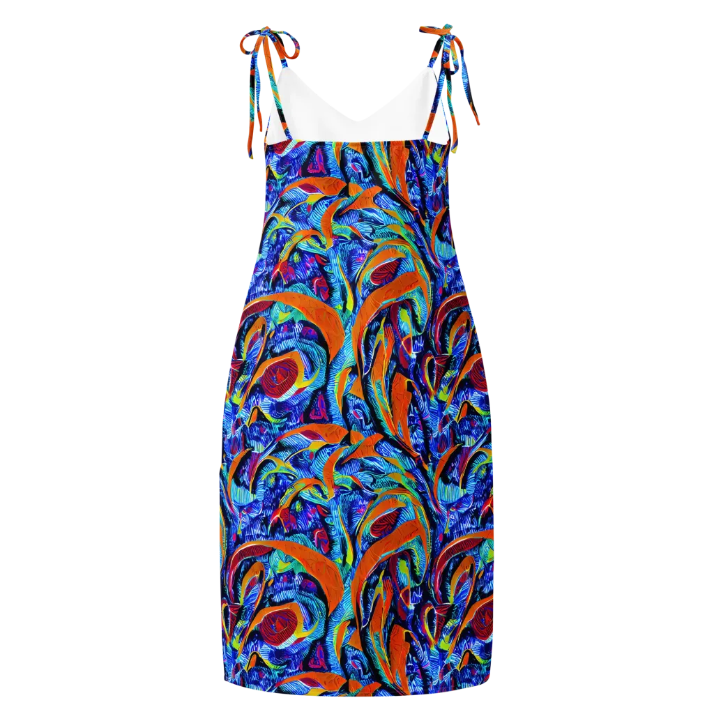 Tangerine Jungle on Slip Dress — Back