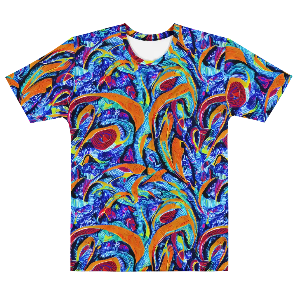 Tangerine Jungle on Men's Cotton Crew Neck T-Shirt — Front