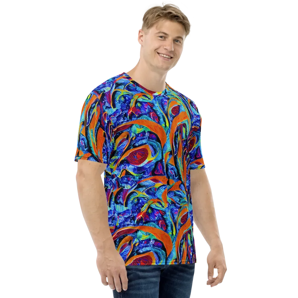 Tangerine Jungle on Men's Crew Neck T-Shirt — Right