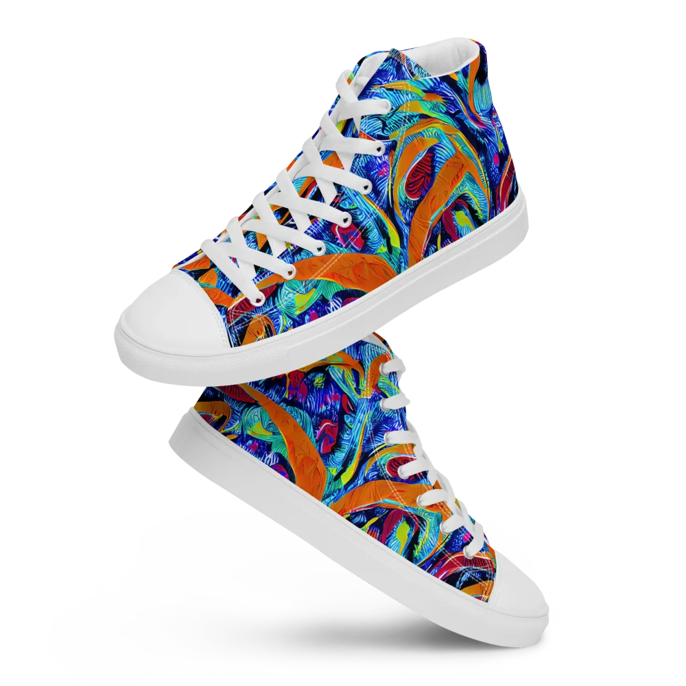 Tangerine Jungle on Men's High Top Canvas Shoes — Front