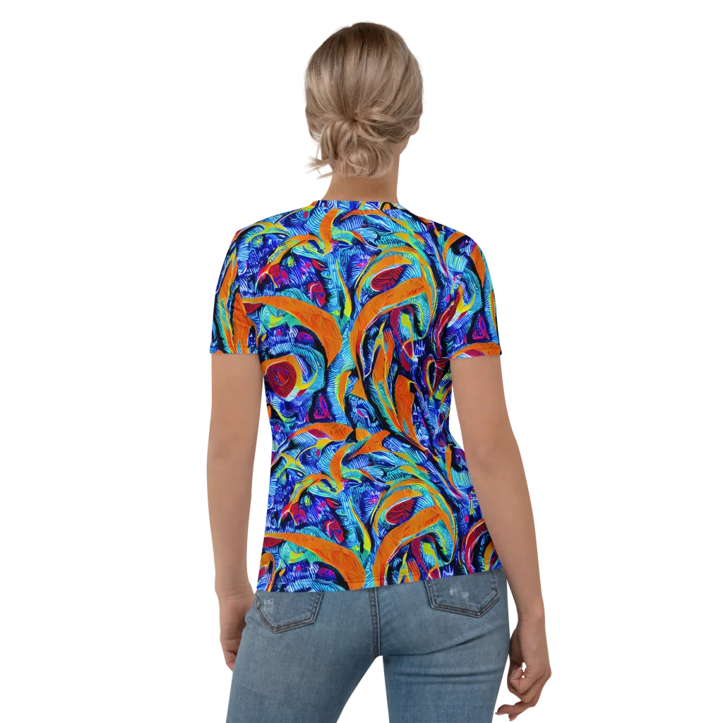 Tangerine Jungle on Women's Crew Neck T-Shirt — Back