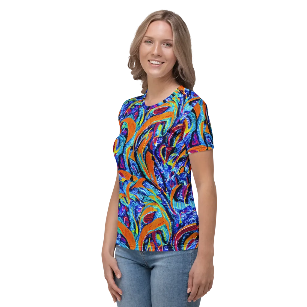 Tangerine Jungle on Women's Crew Neck T-Shirt — Left