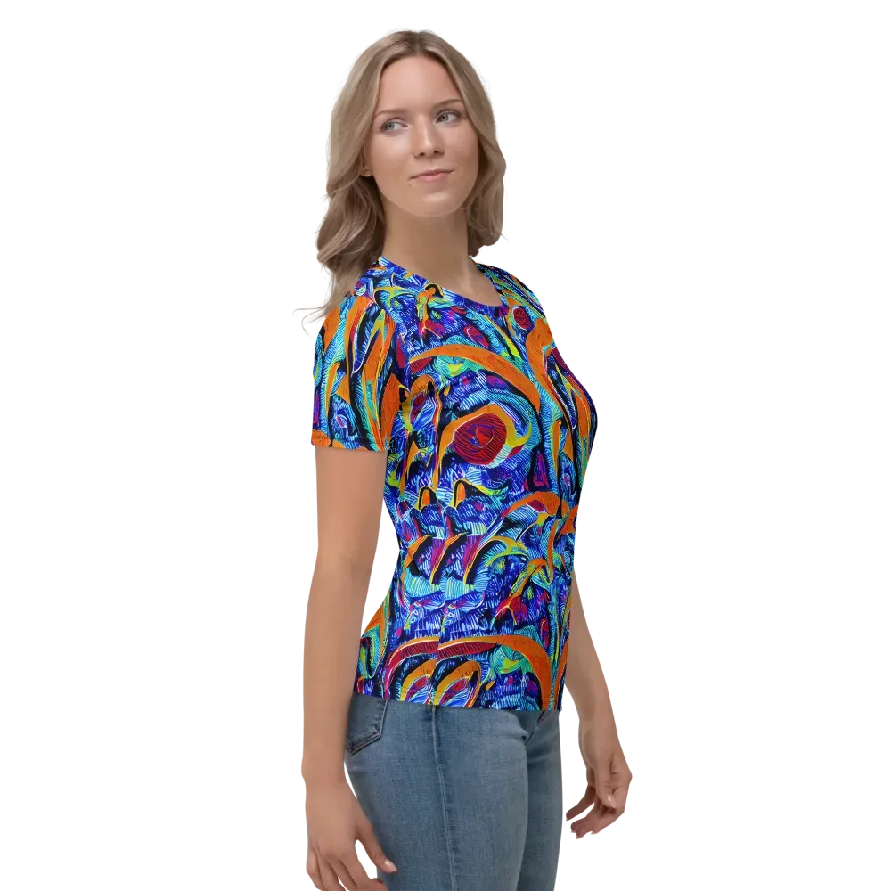 Tangerine Jungle on Women's Crew Neck T-Shirt — Right