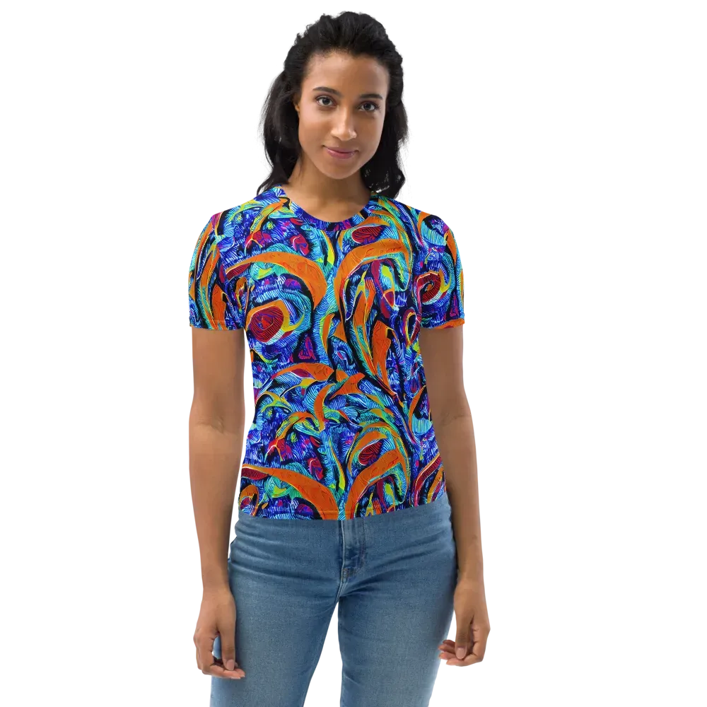 Tangerine Jungle on Women's Crew Neck T-Shirt — Front