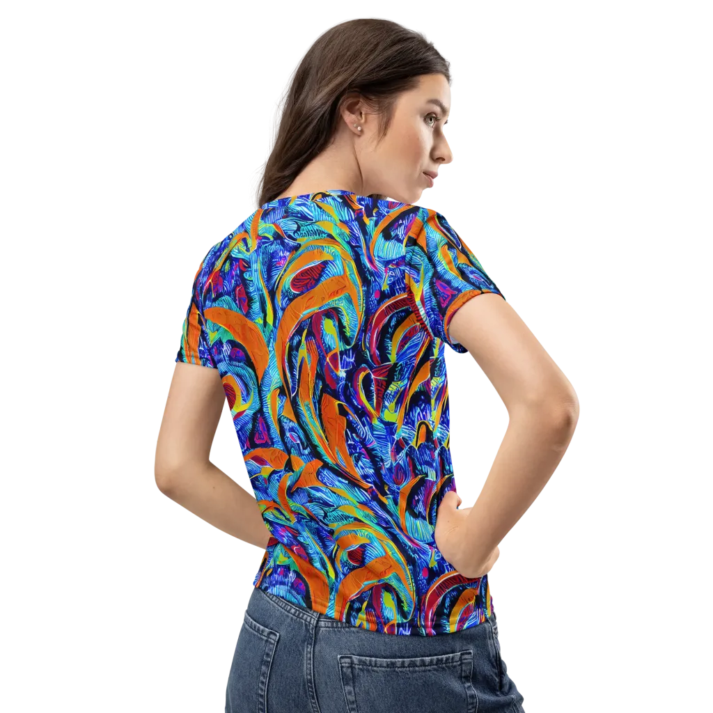 Tangerine Jungle on Women's Crew Neck T-Shirt — Back