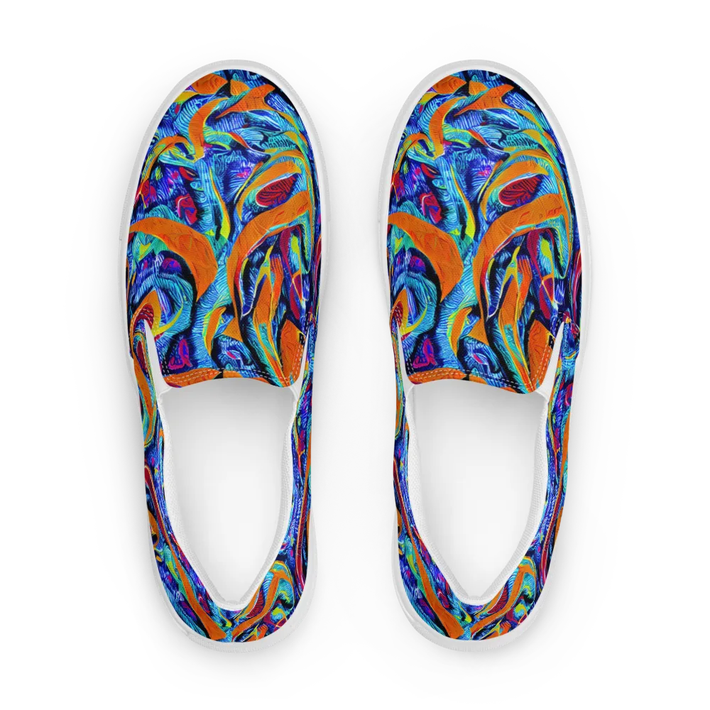 Tangerine Jungle on Men's Slip-On Canvas Shoes — Front