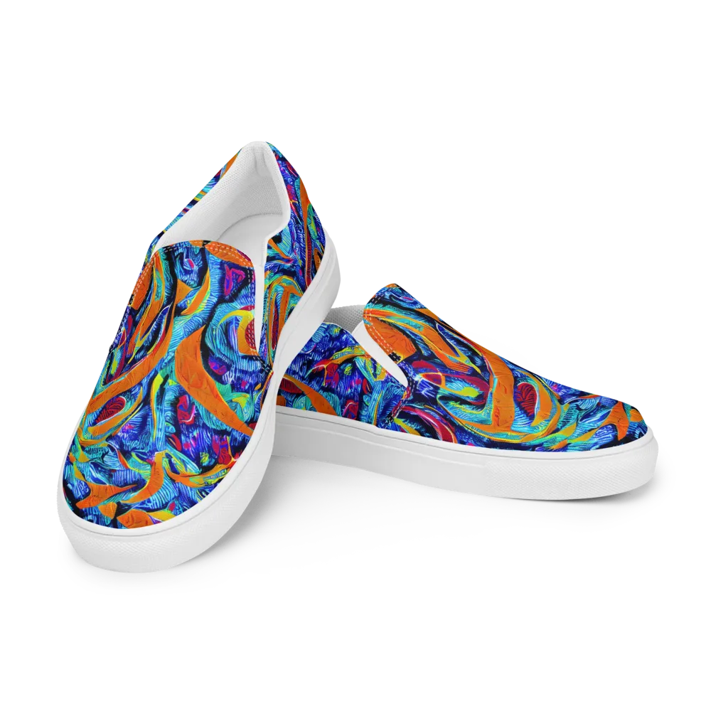 Tangerine Jungle on Men's Slip-On Canvas Shoes — Left Front