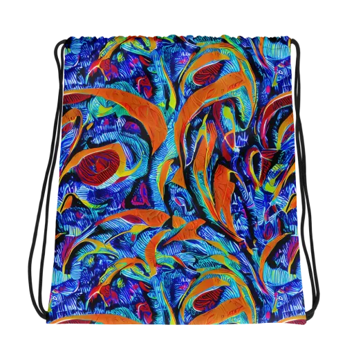 Tangerine Jungle on a Drawstring Bag