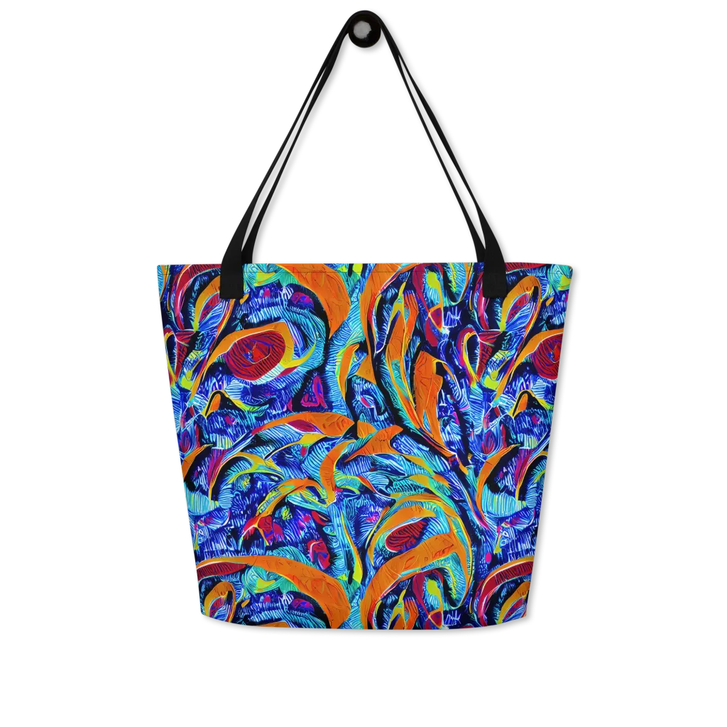 Tangerine Jungle on Large Tote Bag W/ Pocket — Front