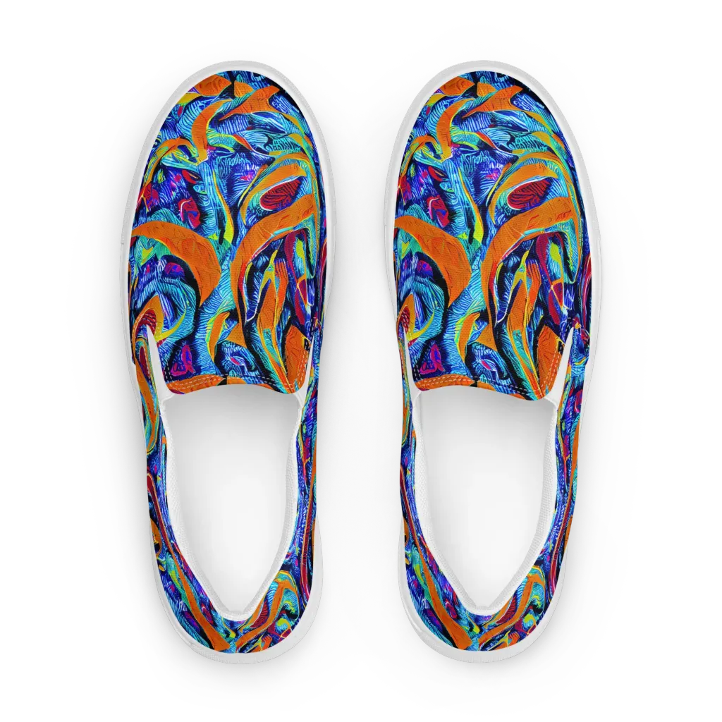 Tangerine Jungle on Women's Slip-On Canvas Shoes — Front