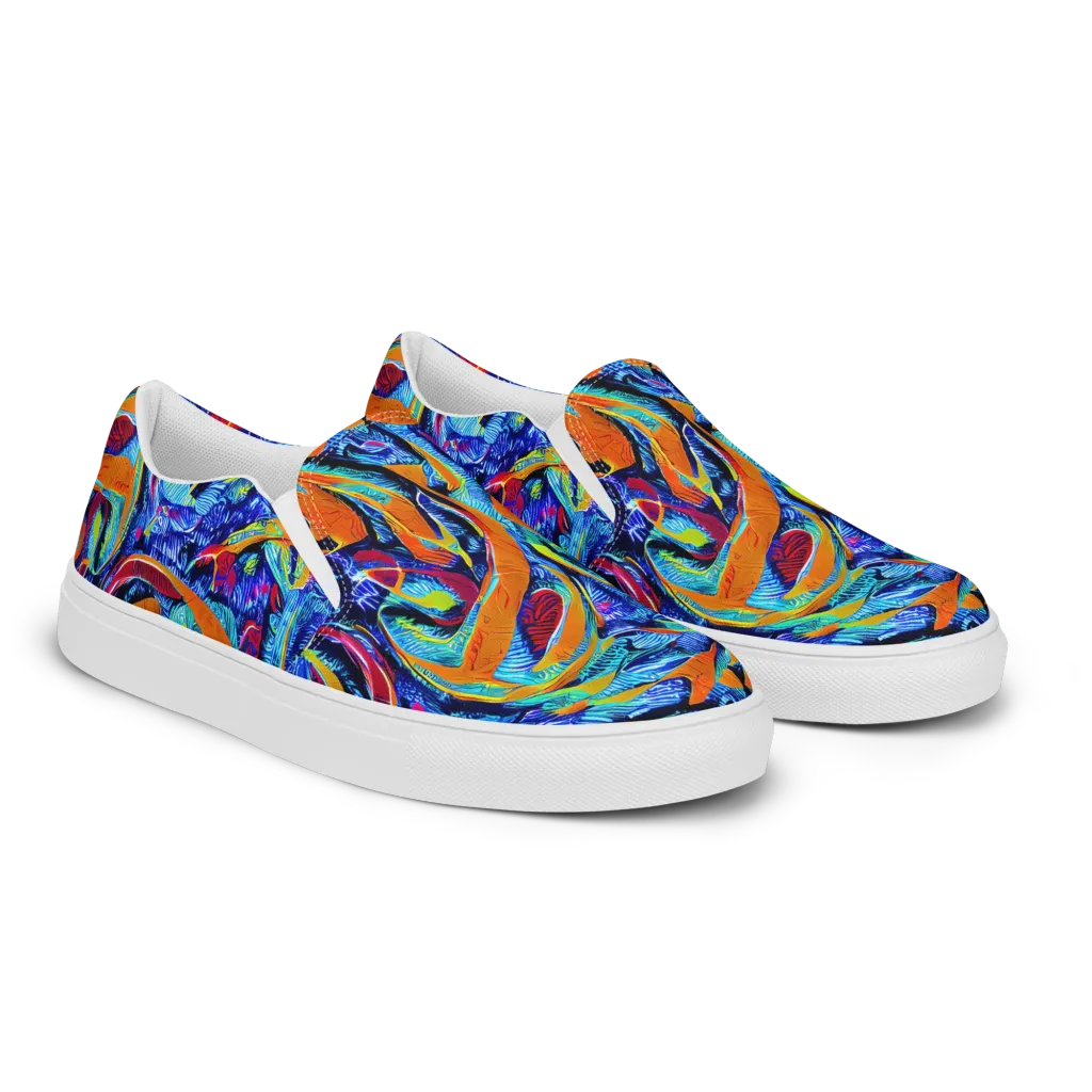 Tangerine Jungle on Women's Slip-On Canvas Shoes — Right Front