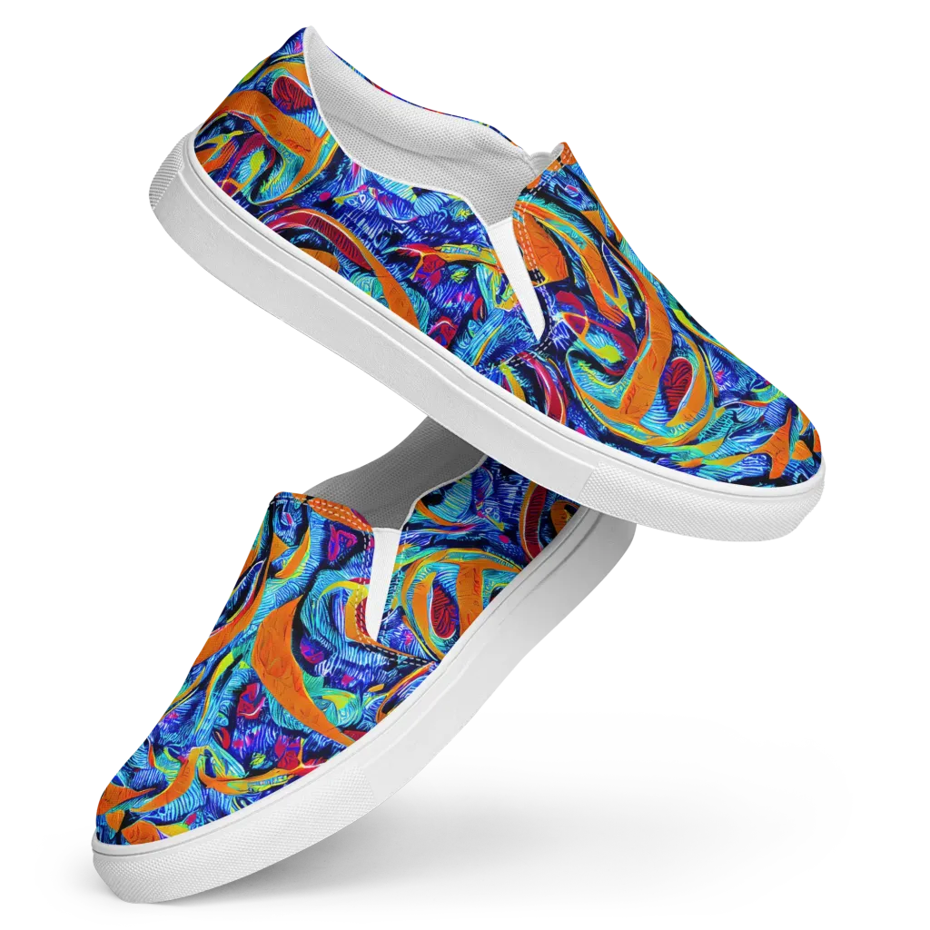 Tangerine Jungle on Women's Slip-On Canvas Shoes — Front