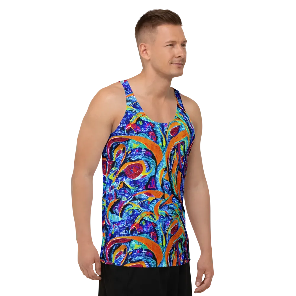 Tangerine Jungle on Men's Tank Top — Right Front