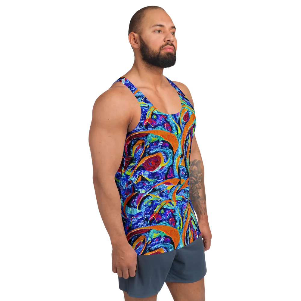 Tangerine Jungle on Men's Tank Top — Right Front