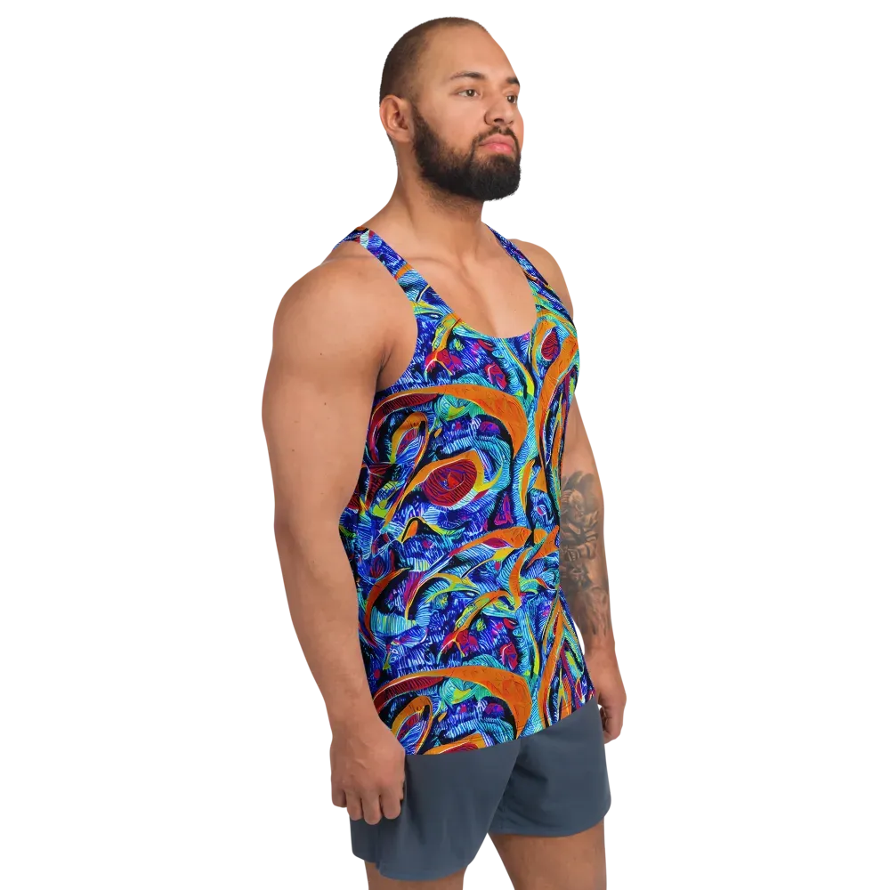 Tangerine Jungle on Men's Tank Top — Right Front