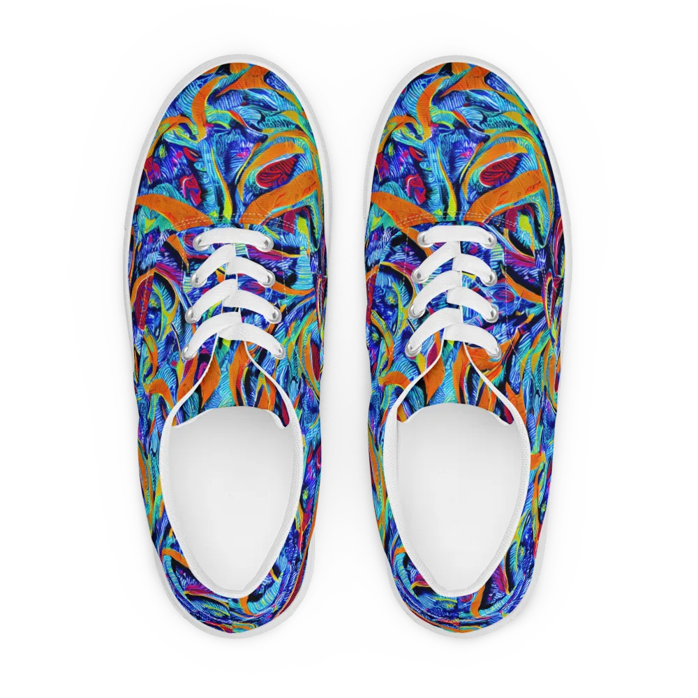 Tangerine Jungle on Men's Lace-Up Canvas Shoes — Front