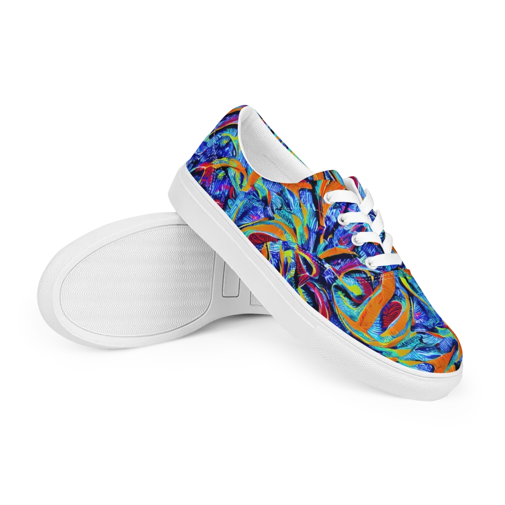 Tangerine Jungle on Men's Lace-Up Canvas Shoes — Right Front