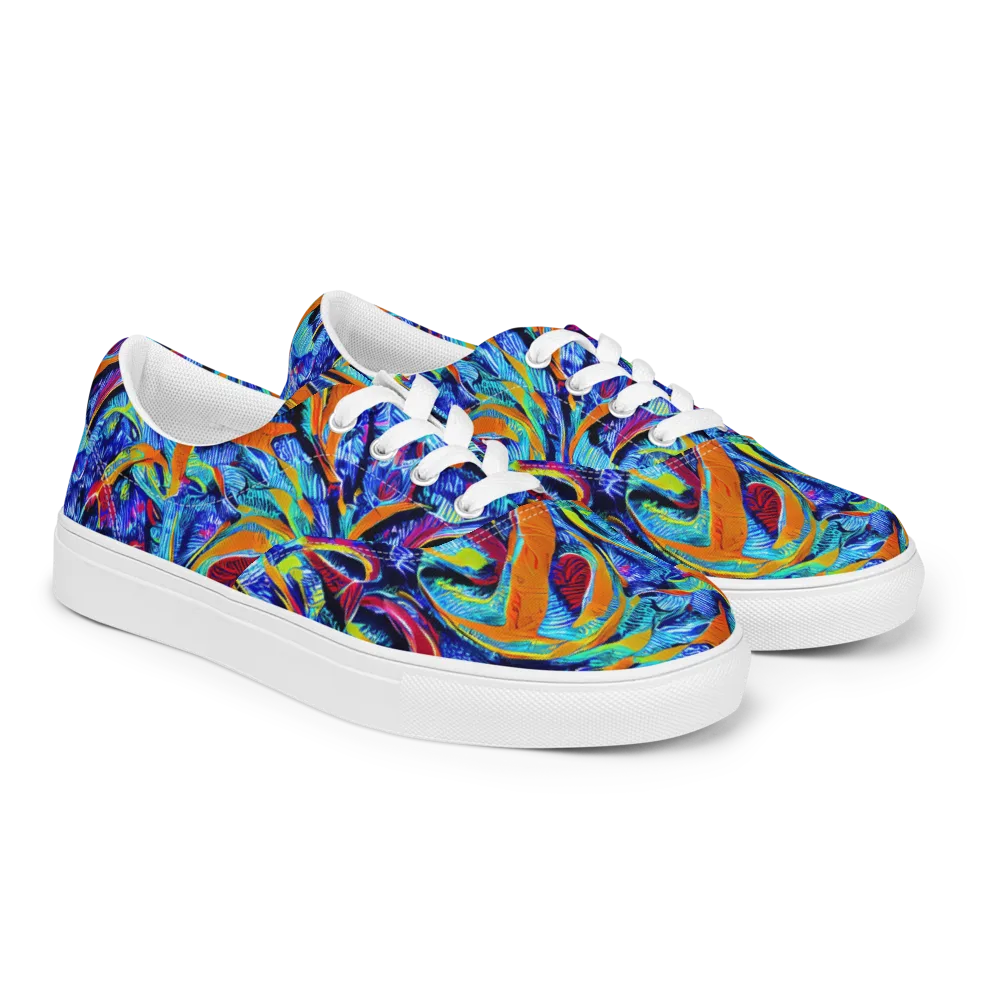 Tangerine Jungle on Men's Lace-Up Canvas Shoes — Right Front
