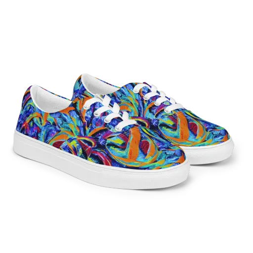 Tangerine Jungle on a Men's Lace-Up Canvas Shoes