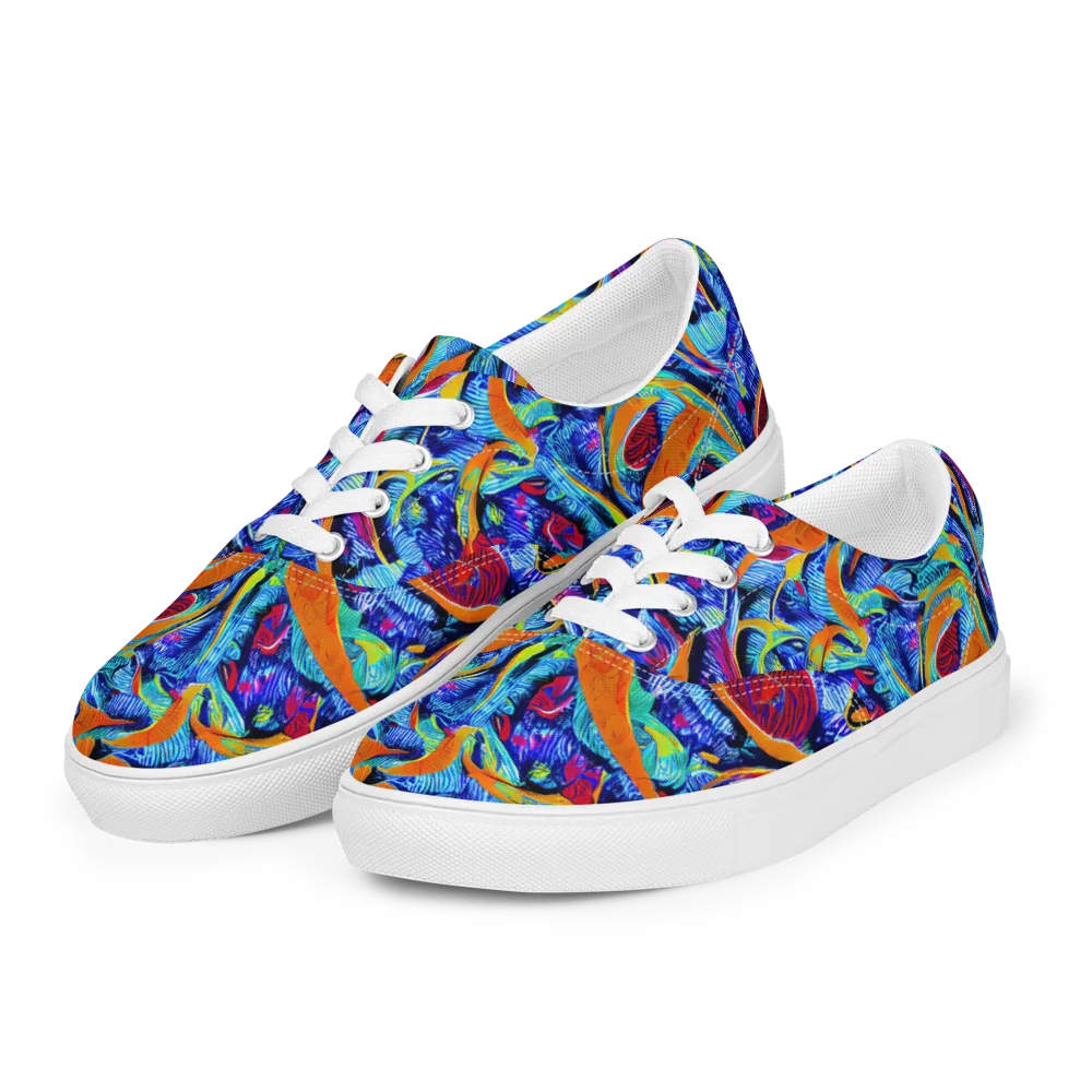 Tangerine Jungle on Men's Lace-Up Canvas Shoes — Left Front