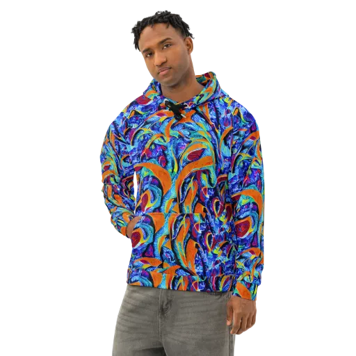 Tangerine Jungle on a Cotton Hoodie